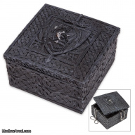 Dragon Shield Polyresin Box with Celtic Knot Relief Accents