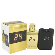 24 Gold The Fragrance by ScentStory Eau De Toilette Spray + 0.8 oz Mini EDT Pocket Spray 3.4 oz