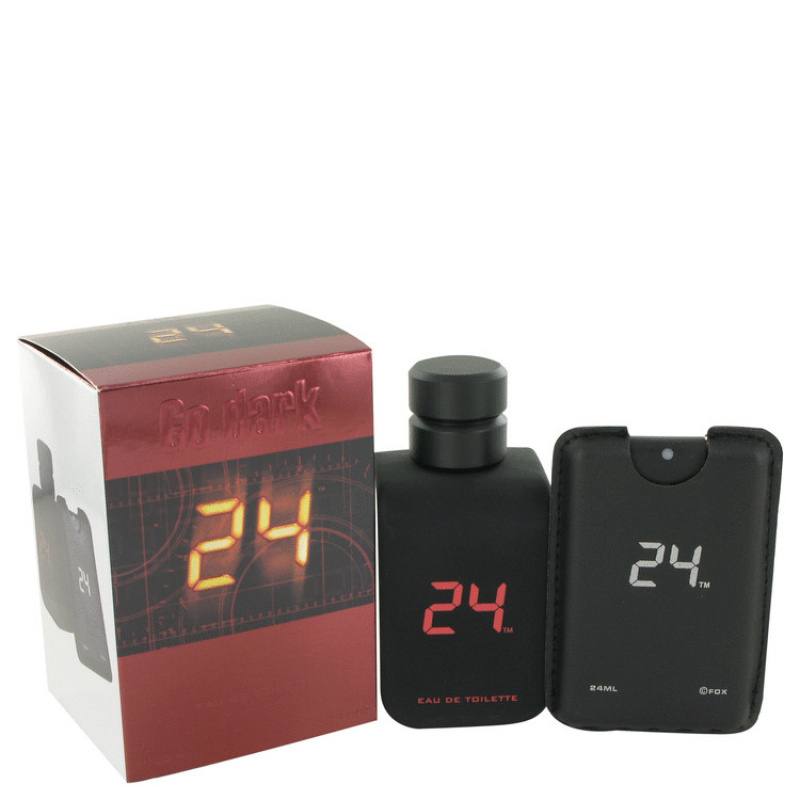 24 Go Dark The Fragrance by ScentStory Eau De Toilette Spray + .8 oz Mini Pocket Spray 3.4 oz