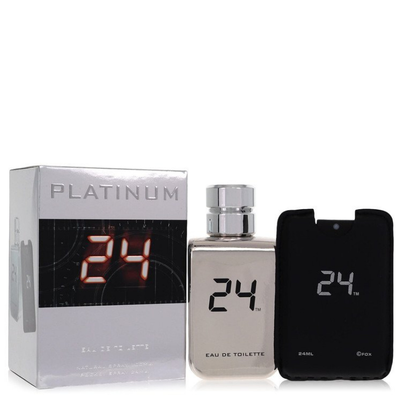 24 Platinum The Fragrance by ScentStory Eau De Toilette Spray + 0.8 oz Mini Pocket Spray 3.4 oz