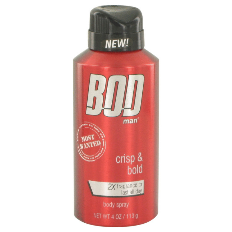 Bod Man Most Wanted by Parfums De Coeur Fragrance Body Spray 4 oz