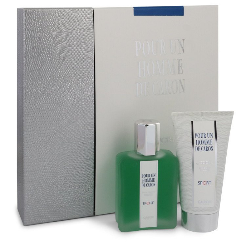 Caron Pour Homme Sport by Caron Gift Set -- 2.5 oz Eau DE Toilette Spray + 2.5 oz Shower Gel