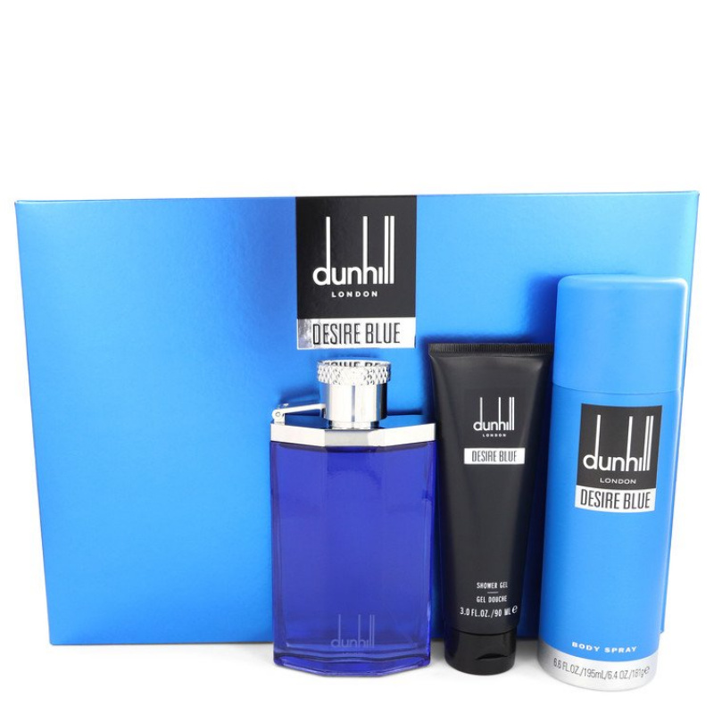 Desire Blue Gift Set -- 3.4 oz Eau De Toilette Spray + 3 oz Shower Gel + 6.4 oz Body Spray