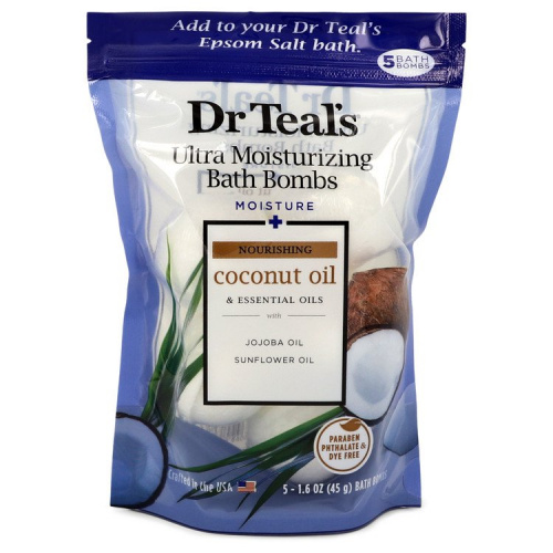 Dr Teal's Ultra Moisturizing Bath Bombs by Dr Teal's Five (5) 1.6 oz Moisture Rejuvinating