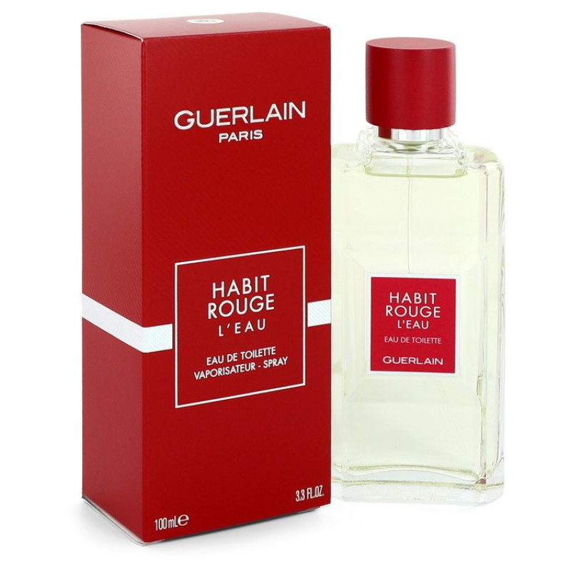 Habit Rouge L'eau by Guerlain Eau De Toilette Spray 3.3 oz