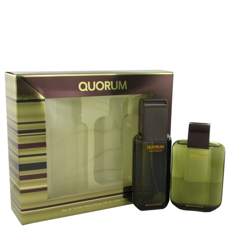 QUORUM by Antonio Puig Gift Set -- 3.3 oz Eau De Toilette Spray + 3.3 oz After Shave