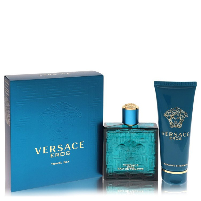 Versace Eros by Versace Gift Set -- 3.4 oz Eau De Toilette Spray + 3.4 oz Shower Gel