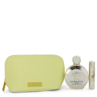 Gift Set -- 3.4 oz Eau De Parfum spray + 0.3 oz  Mini EDP Spray  In Versace Yellow Pouch