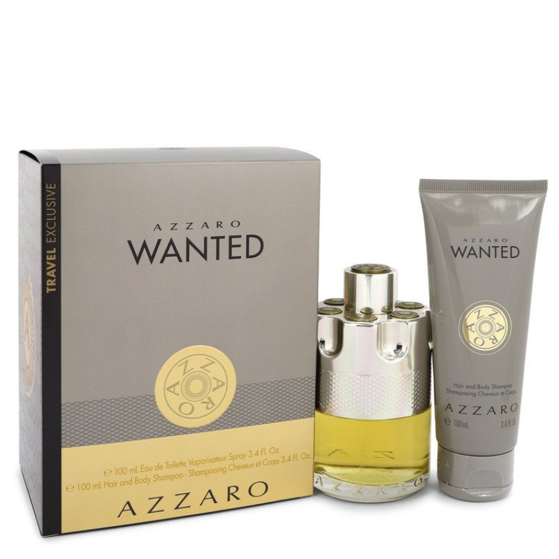 Azzaro Wanted by Azzaro Gift Set -- 3.4 oz Eau De Toilette Spray + 3.4 oz Shower Gel