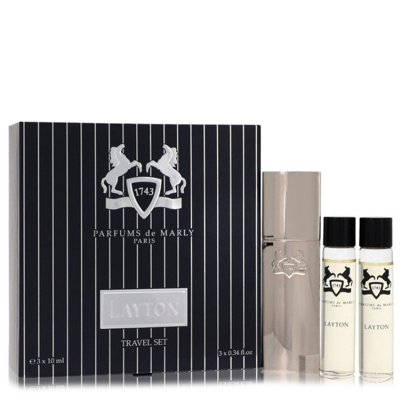 Layton Royal Essence by Parfums De Marly Three Eau De Parfum Sprays Travel Set 3 x .34 oz