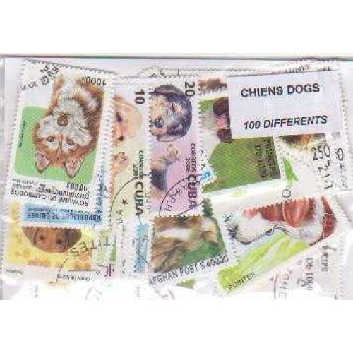 100 Dogs All Different Stamps