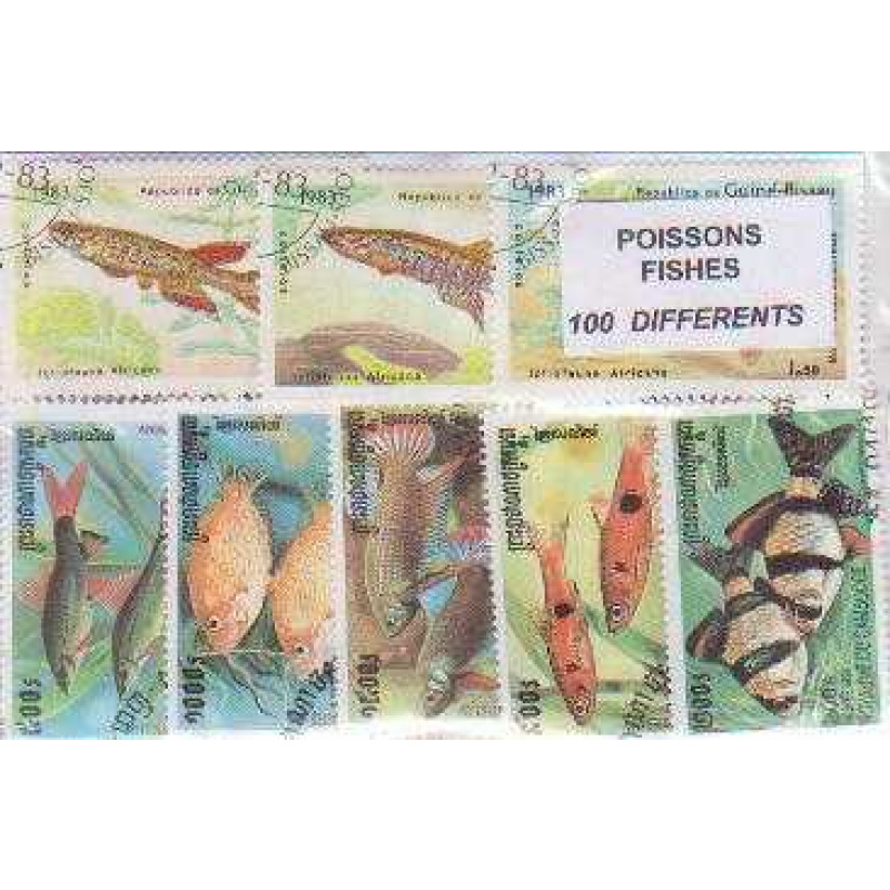 100 Fishes All Different Stamp