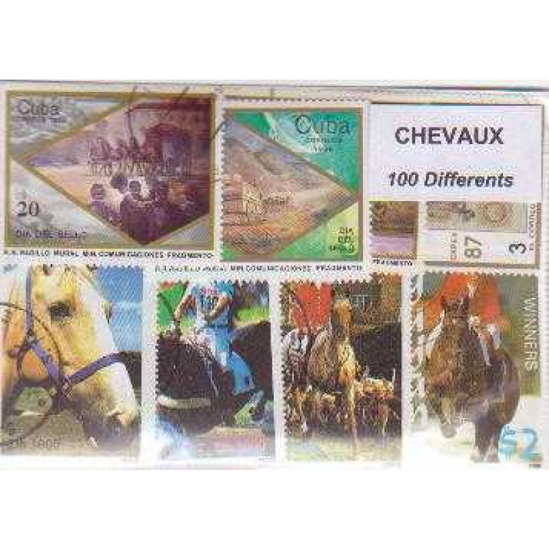100 Horses All Different Stamp