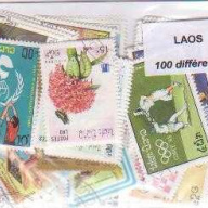 100 Laos All Different Stamps