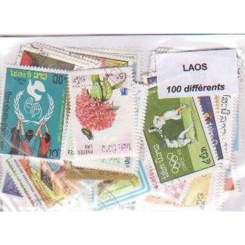 100 Laos All Different Stamps