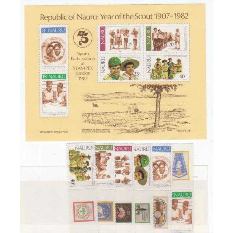 Nauru #244-49a MNH