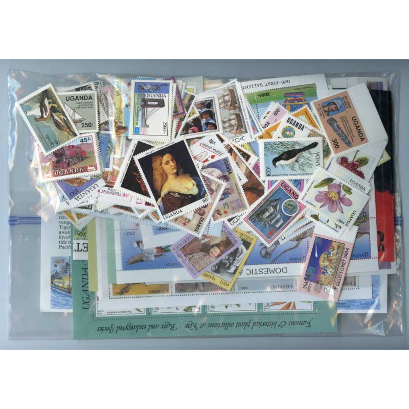 1000 Uganda stamps in mnh sets