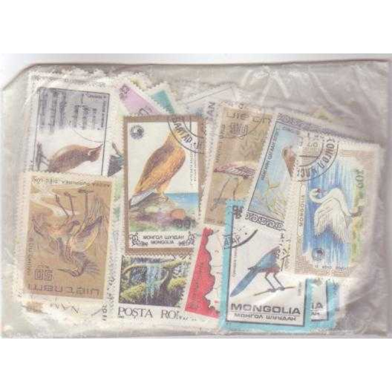 500 Birds all different stamps