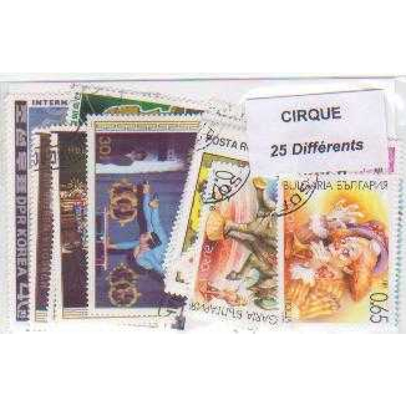 10 Circus all different stamps